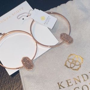 Kendra Scott Rose Gold Druzy Hoop Earrings